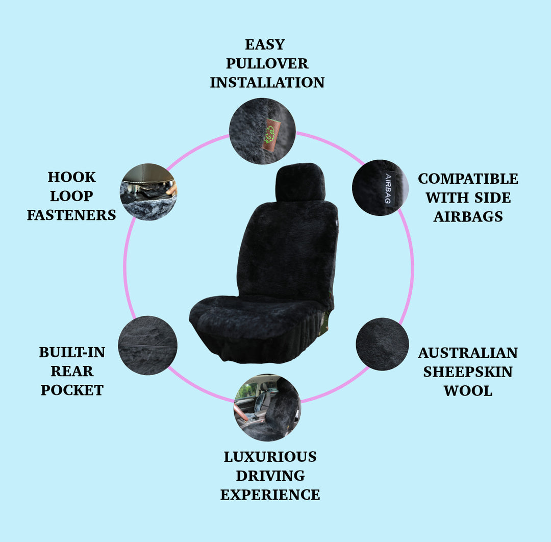 Premium Sheared Wool Sheepskin Seat Cover