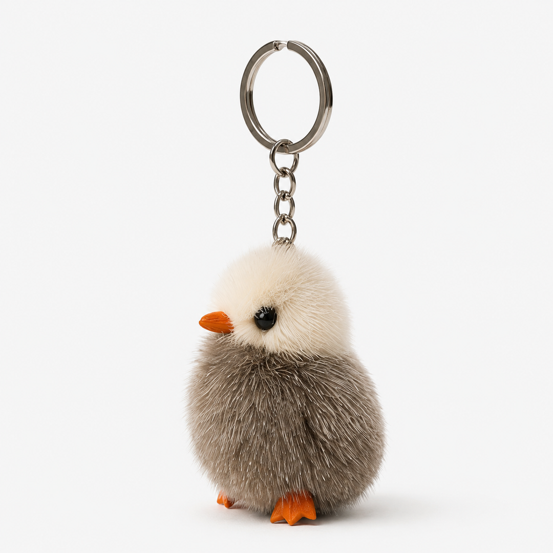 Cute Genuine Mink Fur Chick Keychain & Bag Charm