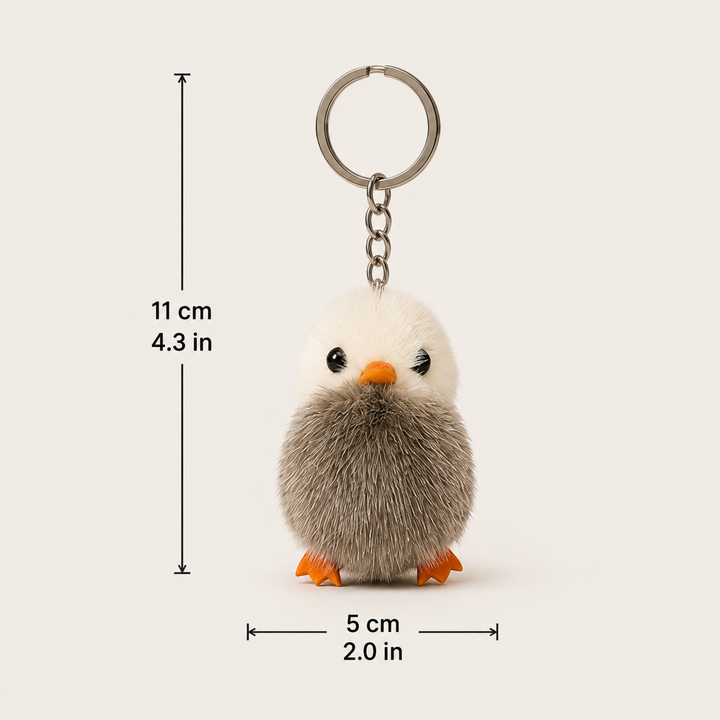 Cute Genuine Mink Fur Chick Keychain & Bag Charm
