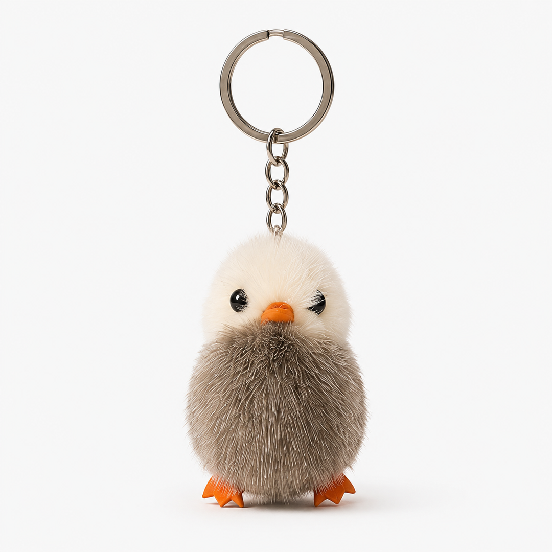 Cute Genuine Mink Fur Chick Keychain & Bag Charm