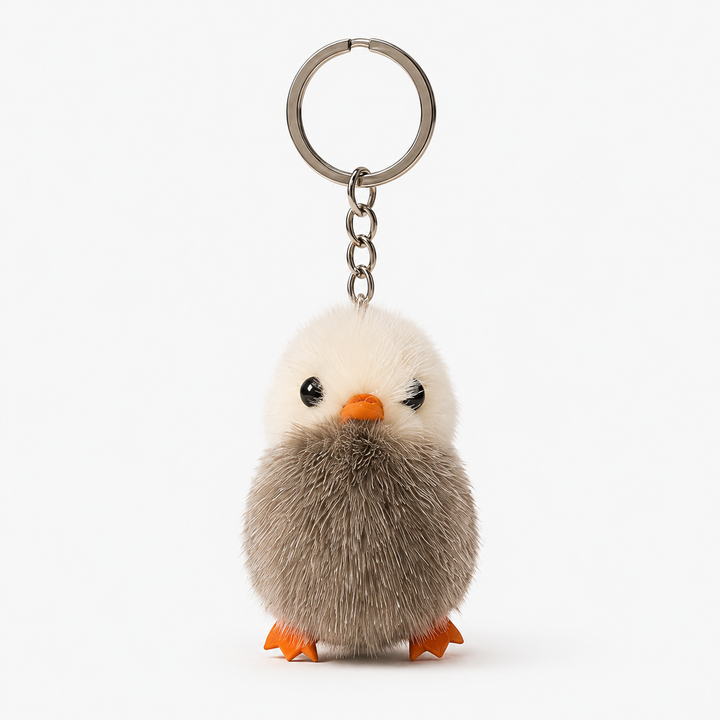 Cute Genuine Mink Fur Chick Keychain & Bag Charm