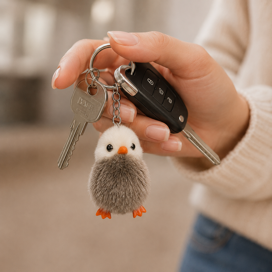 Cute Genuine Mink Fur Chick Keychain & Bag Charm