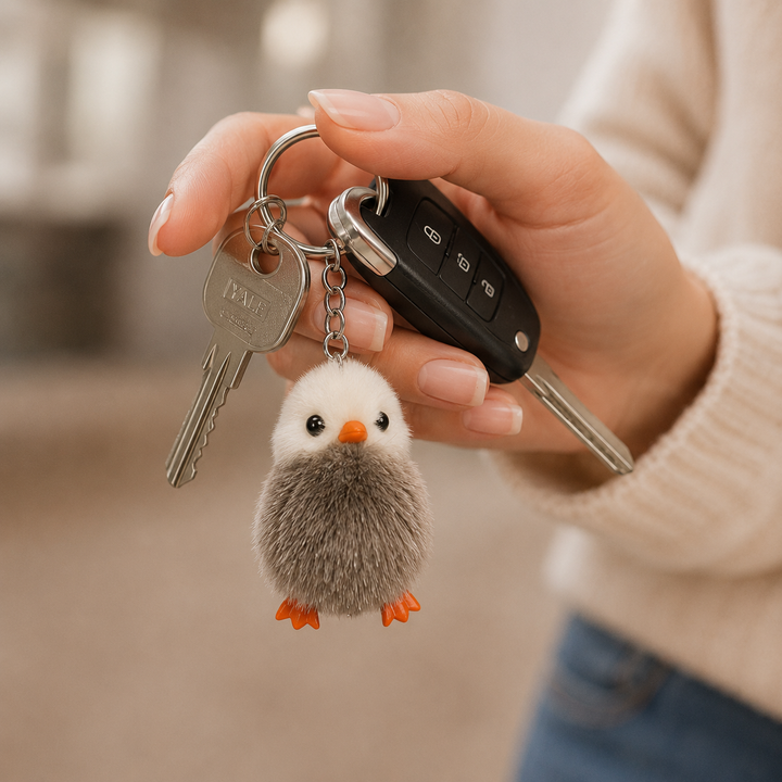 Cute Genuine Mink Fur Chick Keychain & Bag Charm