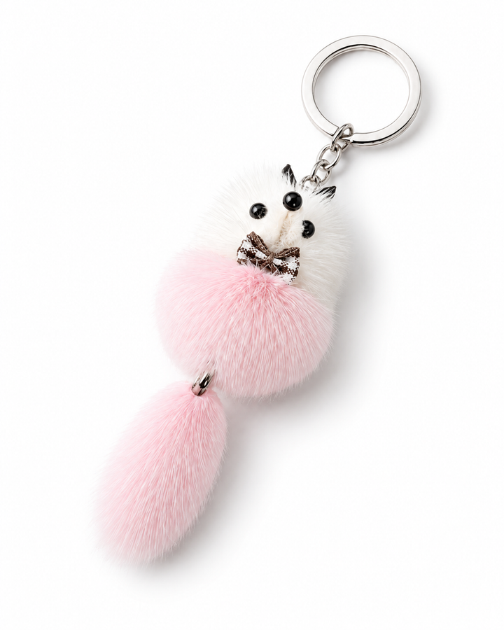 Cute Genuine Mink Fur Bag Charm Keychain (Various Colors)