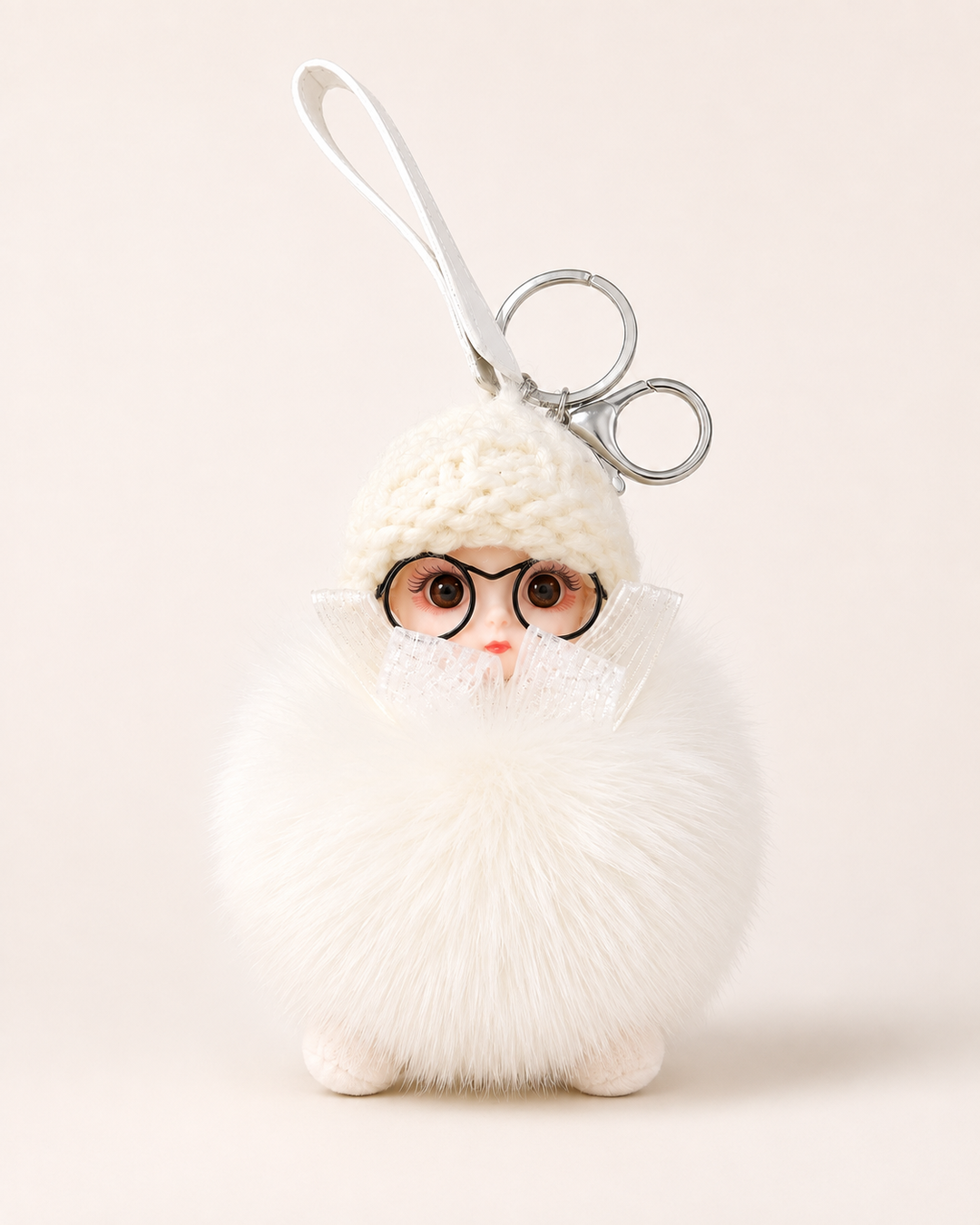 Genuine Fox Fur Doll Bag Charm & Keychain – Various Colors