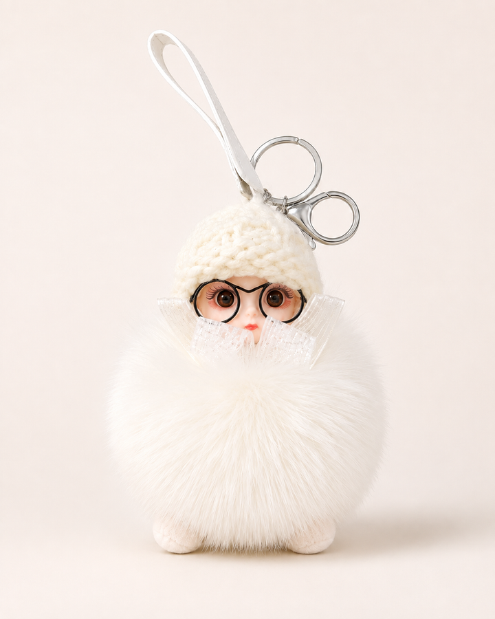 Genuine Fox Fur Doll Bag Charm & Keychain – Various Colors