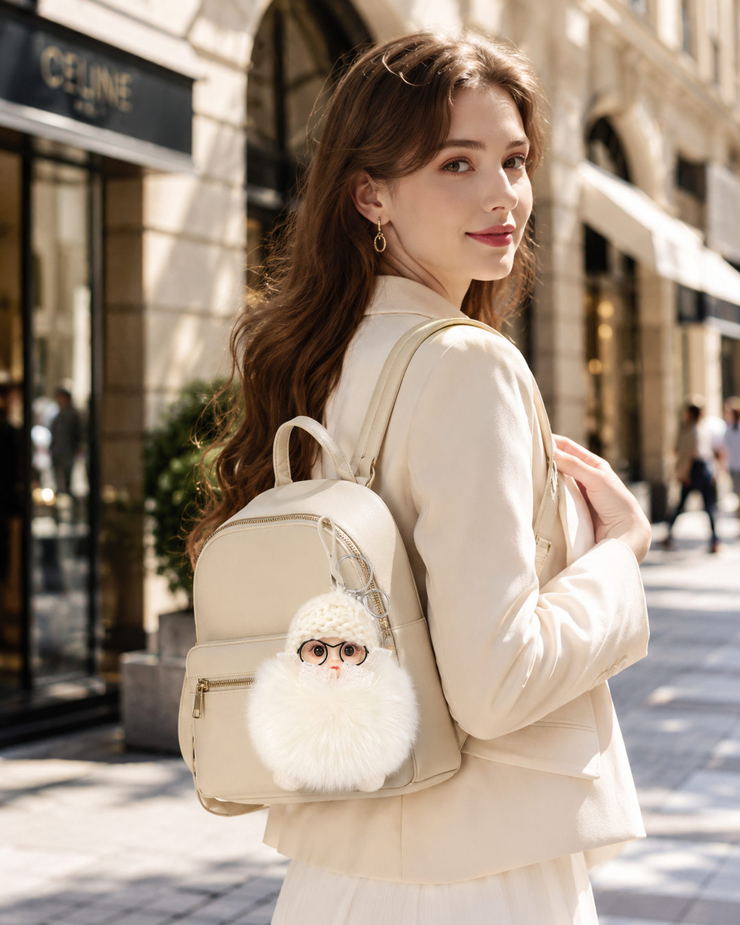 Genuine Fox Fur Doll Bag Charm & Keychain – Various Colors