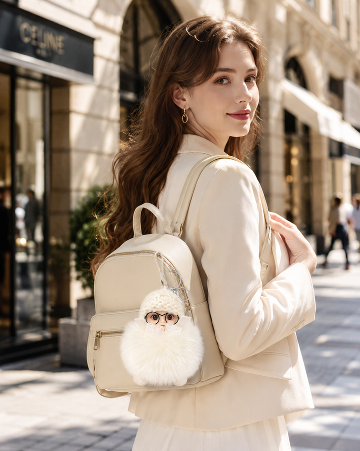 Genuine Fox Fur Doll Bag Charm & Keychain – Various Colors