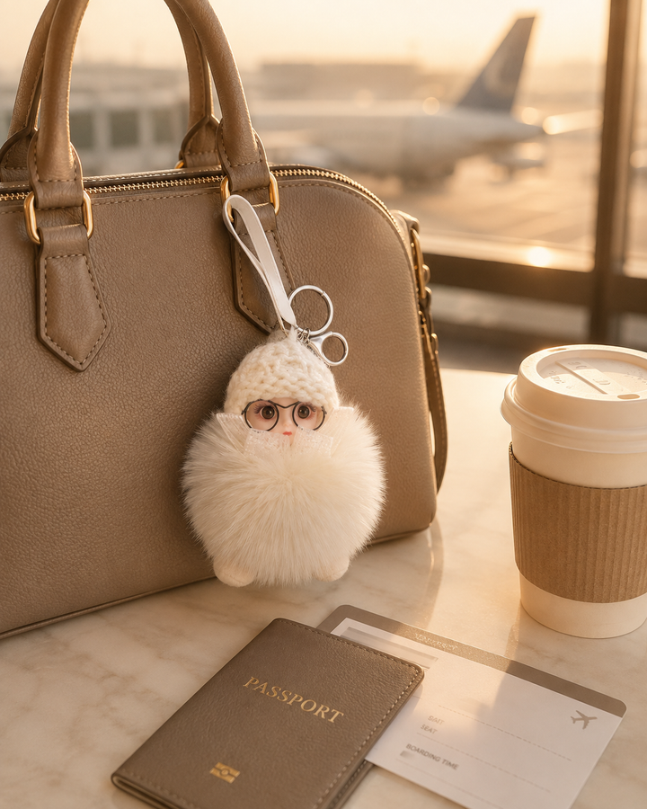 Genuine Fox Fur Doll Bag Charm & Keychain – Various Colors