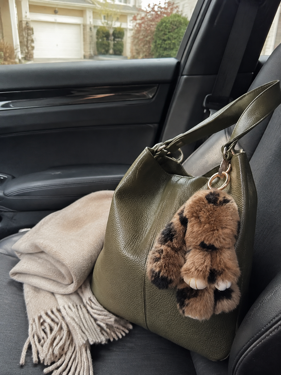 Cute Fluffy Bunny Rex Rabbit Keychain (Caramel Brown)
