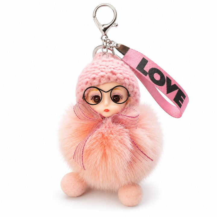 Genuine Fox Fur Doll Bag Charm & Keychain – Various Colors