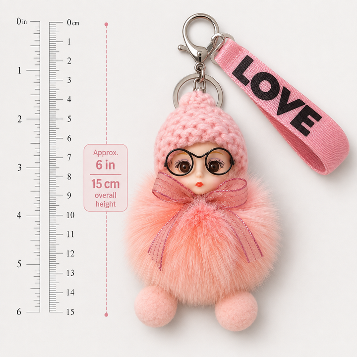 Genuine Fox Fur Doll Bag Charm & Keychain – Various Colors