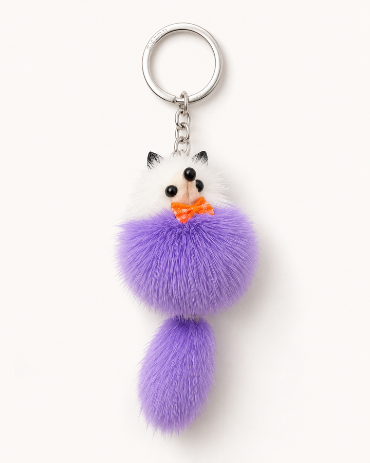 Cute Genuine Mink Fur Bag Charm Keychain (Various Colors)