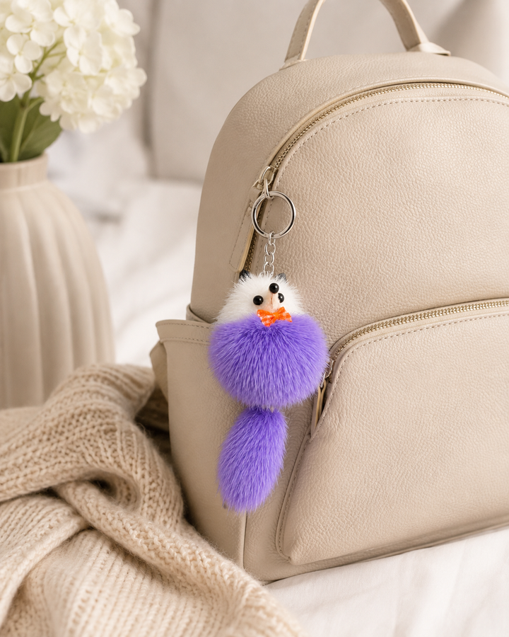 Cute Genuine Mink Fur Bag Charm Keychain (Various Colors)