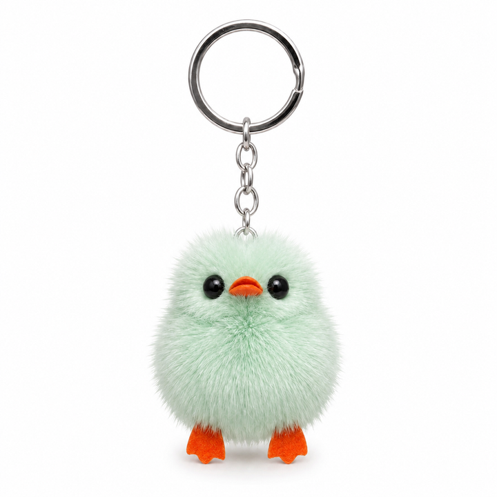 Cute Genuine Mink Fur Chick Keychain & Bag Charm