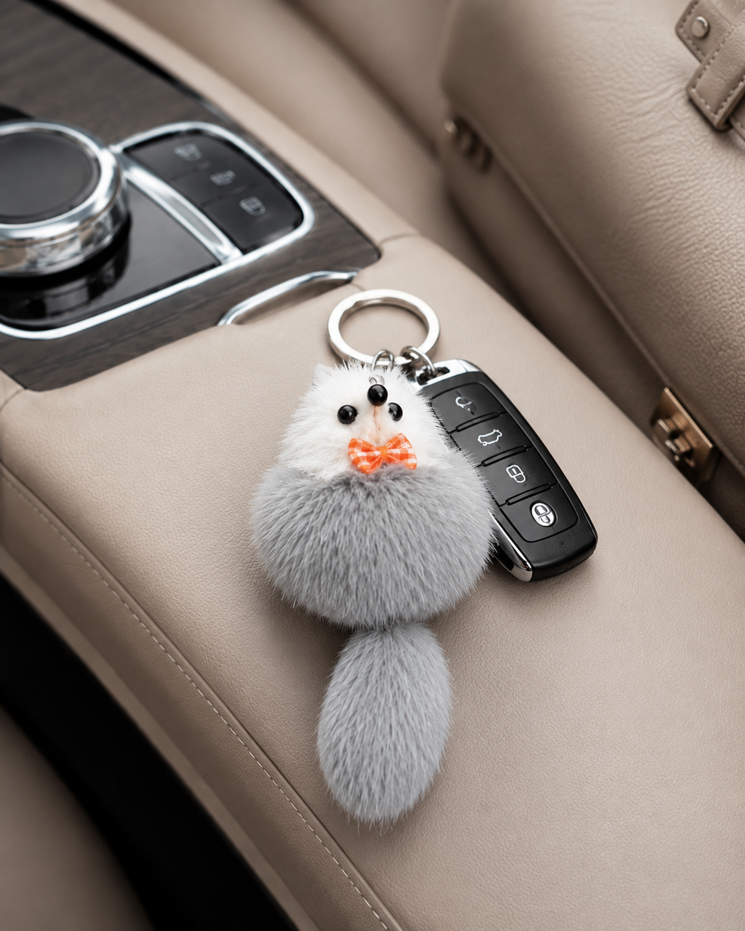 Cute Genuine Mink Fur Bag Charm Keychain (Various Colors)