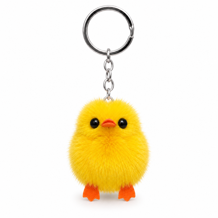 Cute Genuine Mink Fur Chick Keychain & Bag Charm