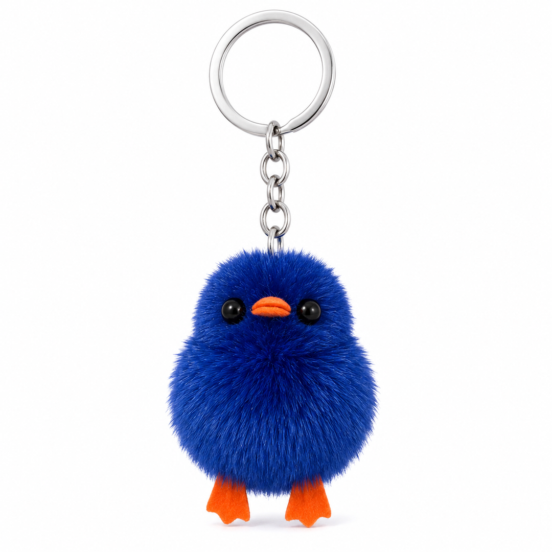 Cute Genuine Mink Fur Chick Keychain & Bag Charm