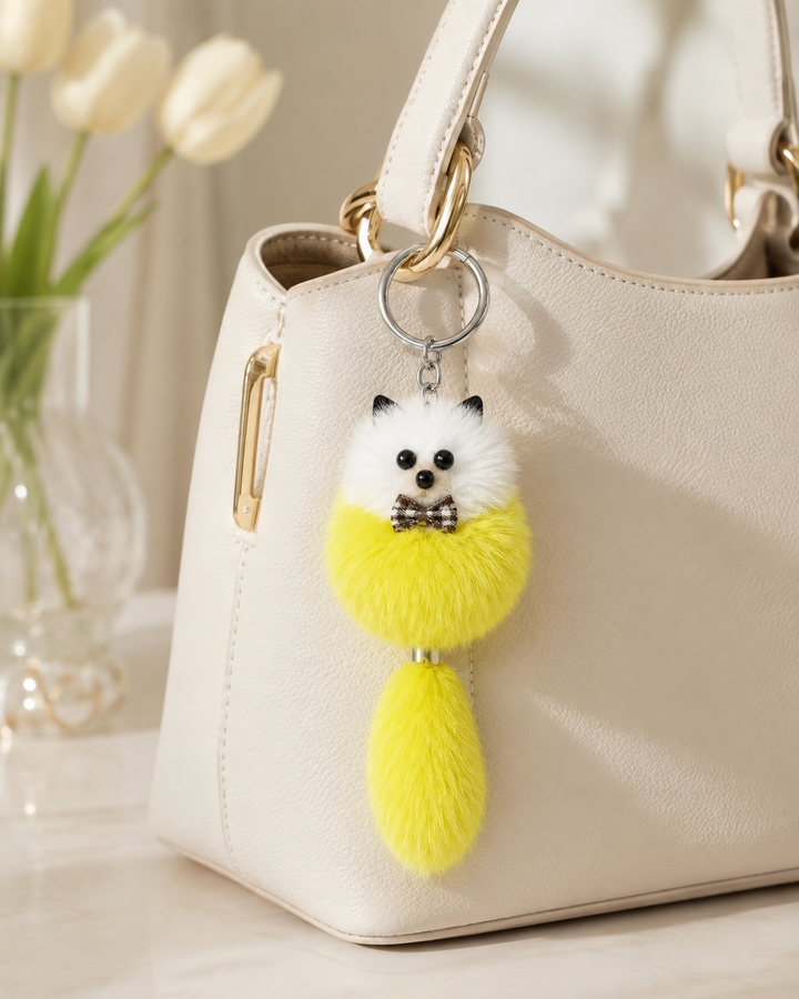 Cute Genuine Mink Fur Bag Charm Keychain (Various Colors)
