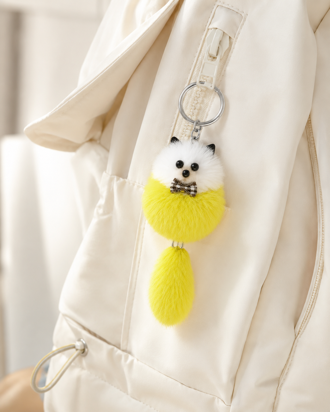 Cute Genuine Mink Fur Bag Charm Keychain (Various Colors)