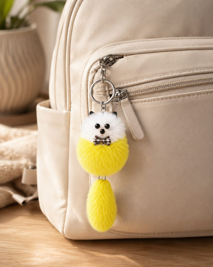 Cute Genuine Mink Fur Bag Charm Keychain (Various Colors)