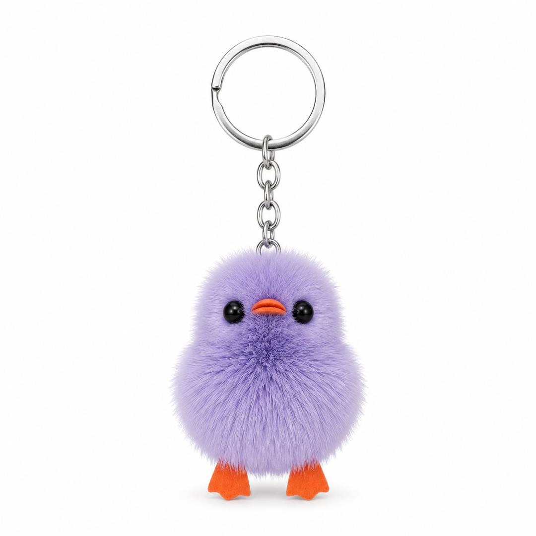 Cute Genuine Mink Fur Chick Keychain & Bag Charm