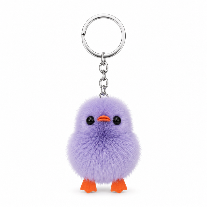 Cute Genuine Mink Fur Chick Keychain & Bag Charm