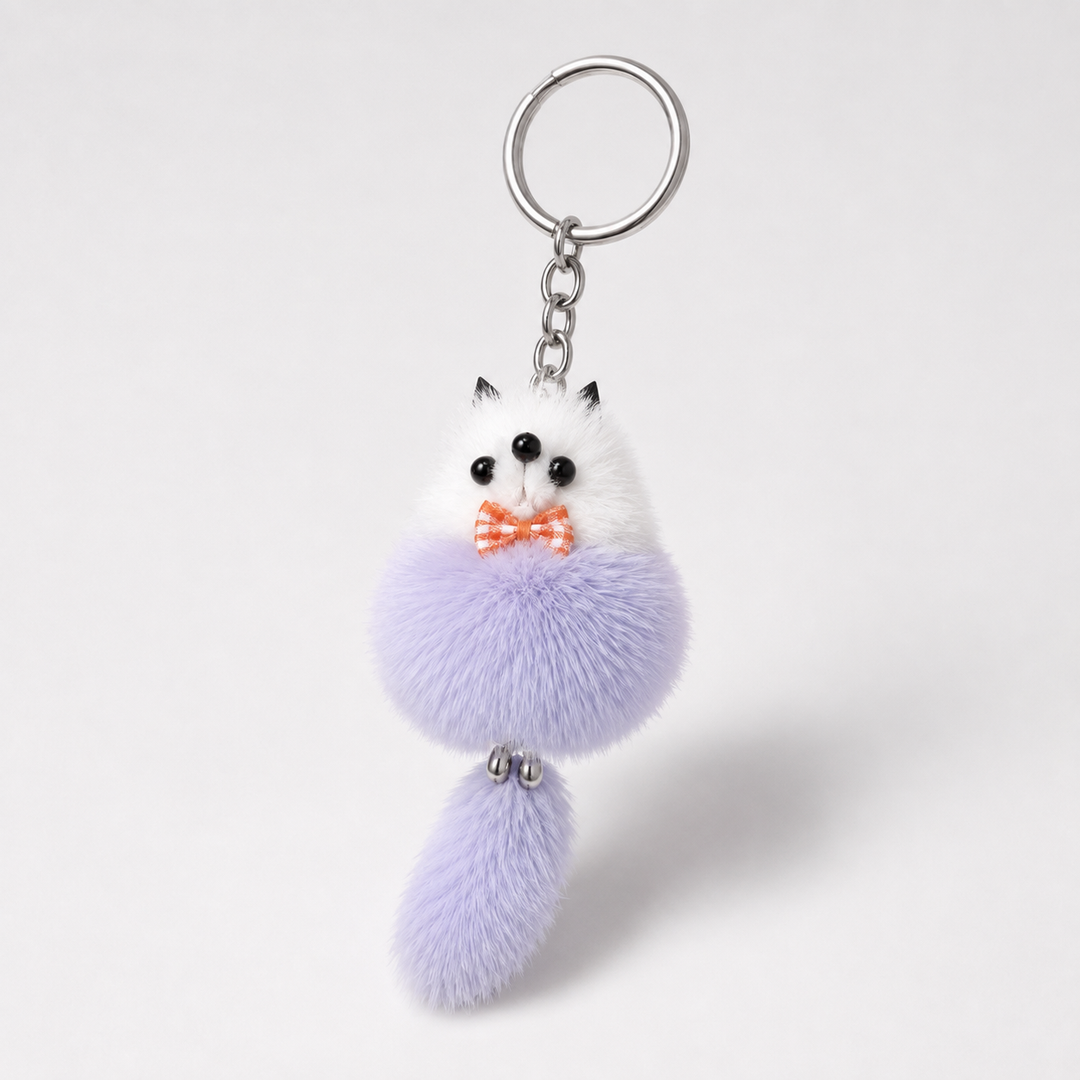 Cute Genuine Mink Fur Bag Charm Keychain (Various Colors)