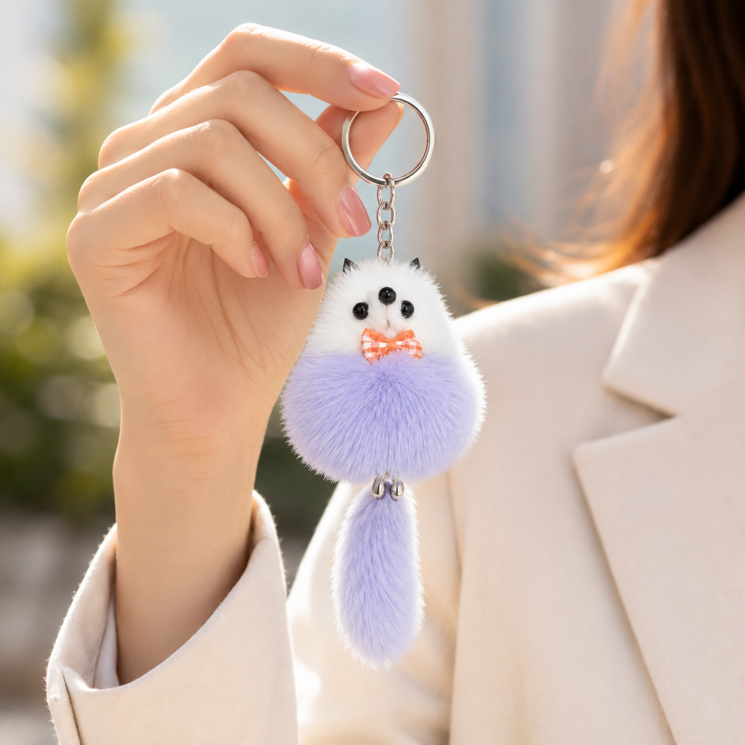 Cute Genuine Mink Fur Bag Charm Keychain (Various Colors)