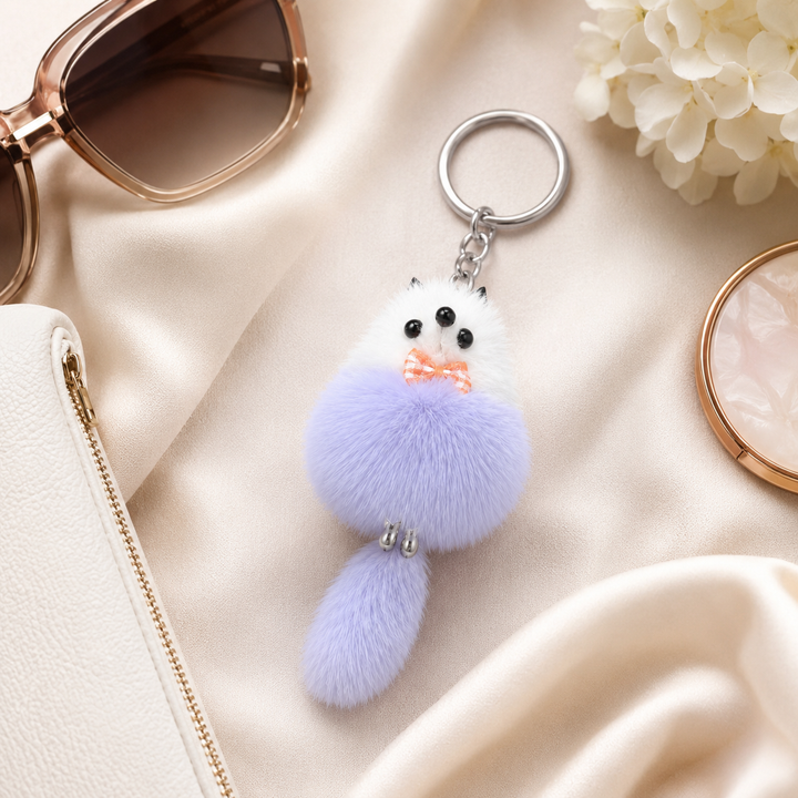 Cute Genuine Mink Fur Bag Charm Keychain (Various Colors)
