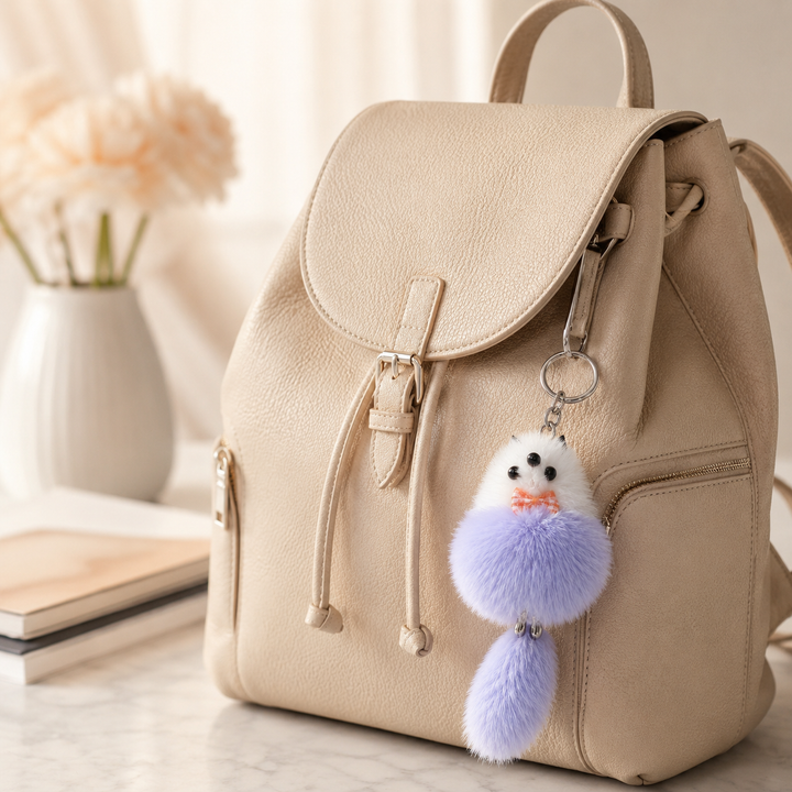 Cute Genuine Mink Fur Bag Charm Keychain (Various Colors)
