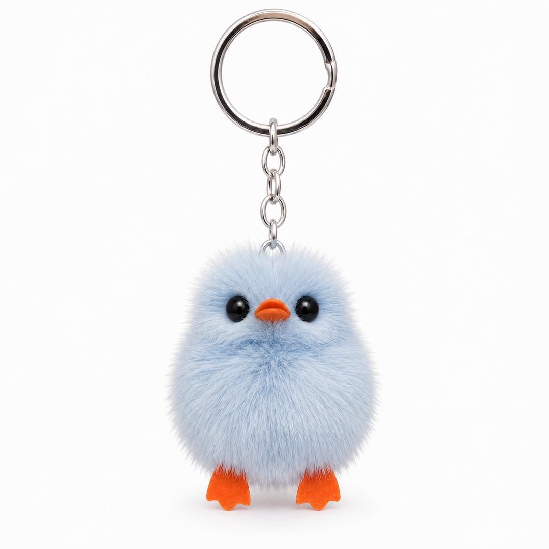Cute Genuine Mink Fur Chick Keychain & Bag Charm