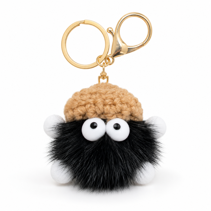 Cute Fluffy Domestic Mink Fur Bag Charm & Keychain