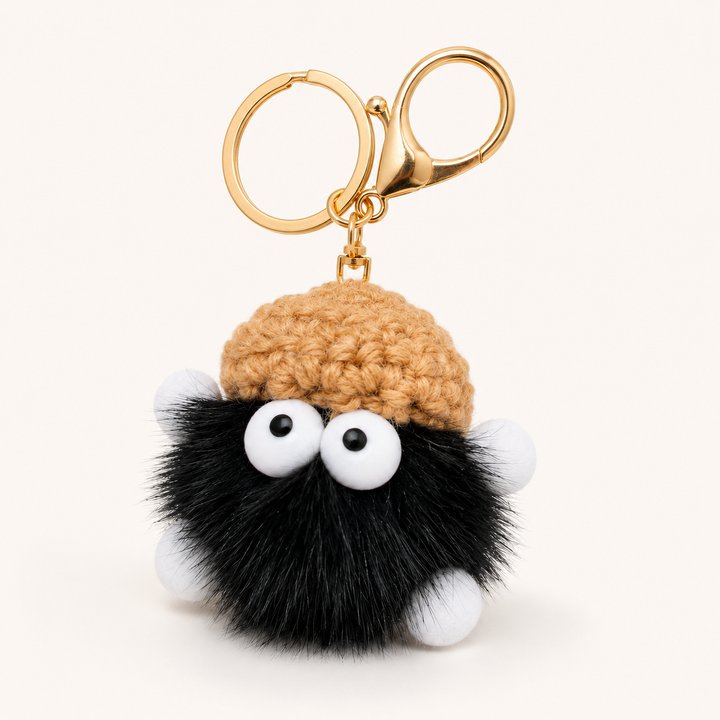 Cute Fluffy Domestic Mink Fur Bag Charm & Keychain