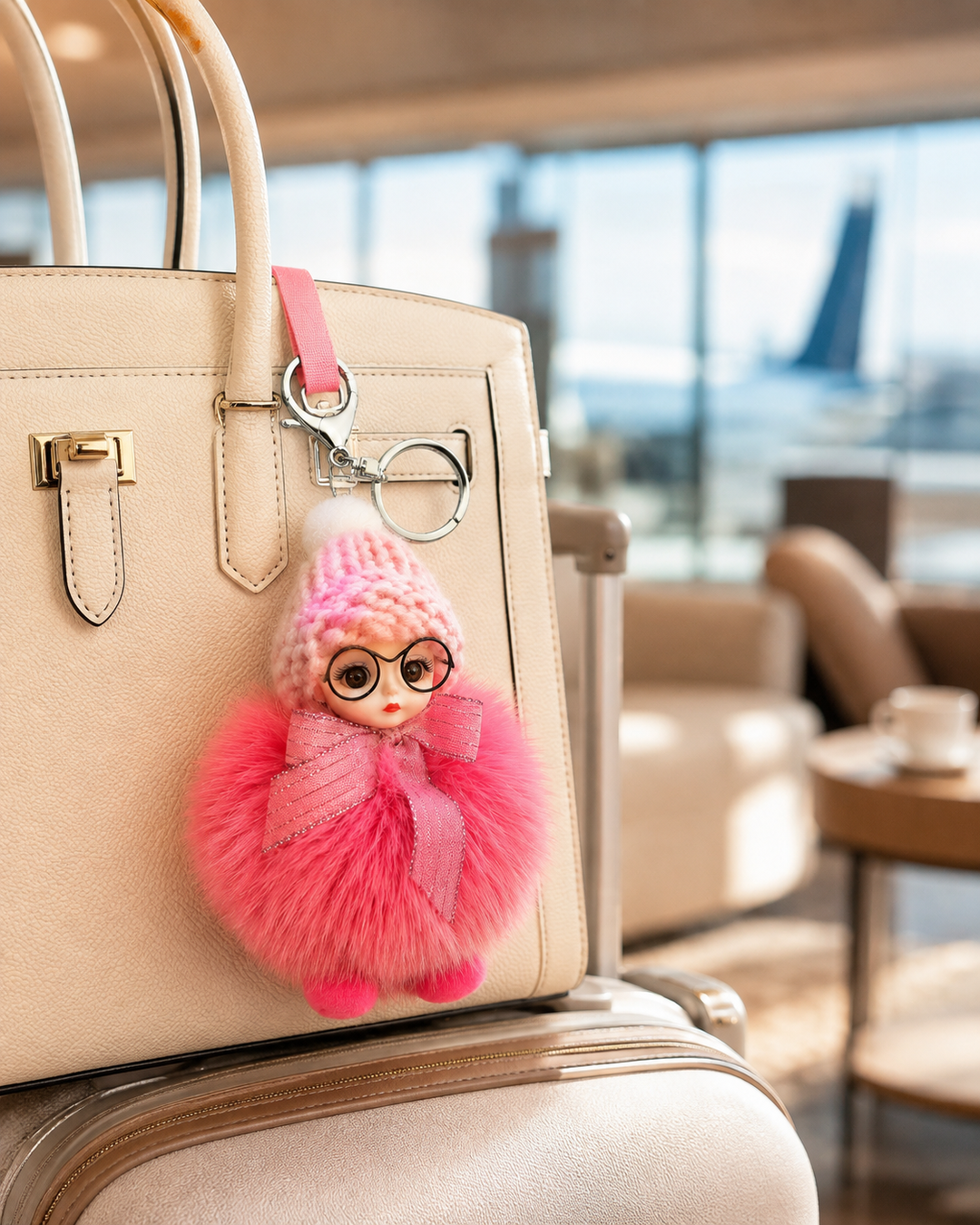 Genuine Fox Fur Doll Bag Charm & Keychain – Various Colors