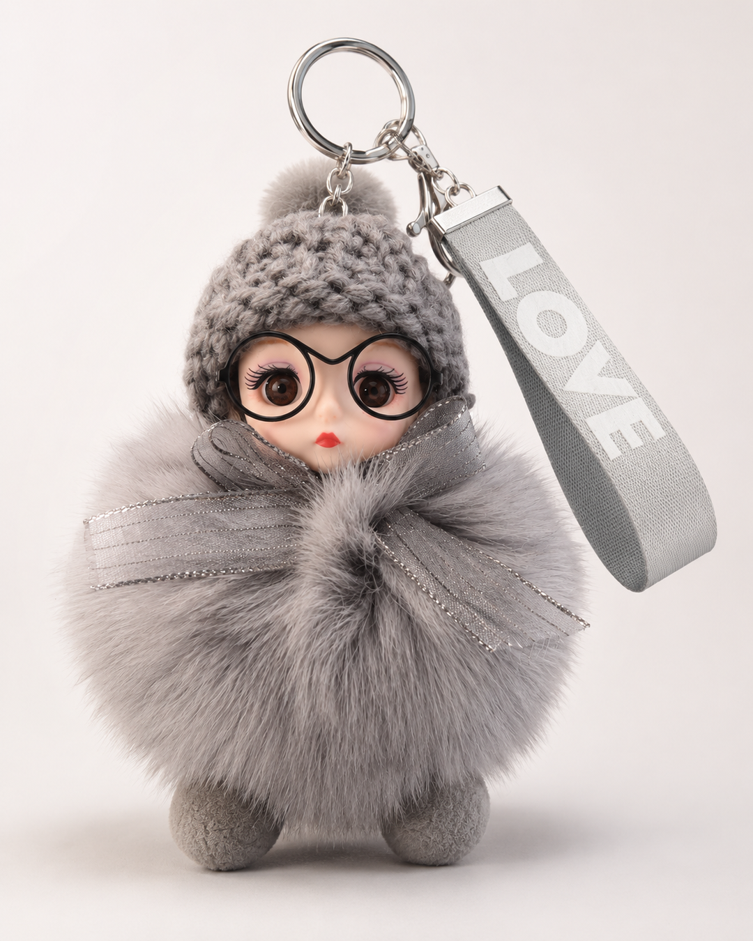 Genuine Fox Fur Doll Bag Charm & Keychain – Various Colors