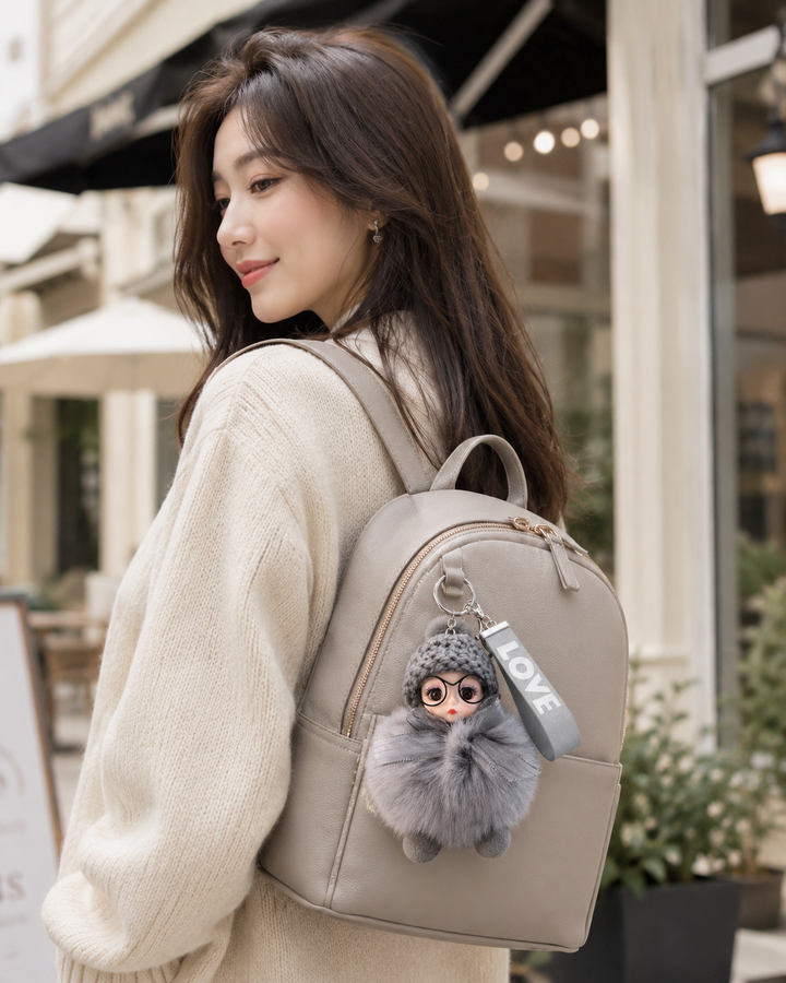 Genuine Fox Fur Doll Bag Charm & Keychain – Various Colors