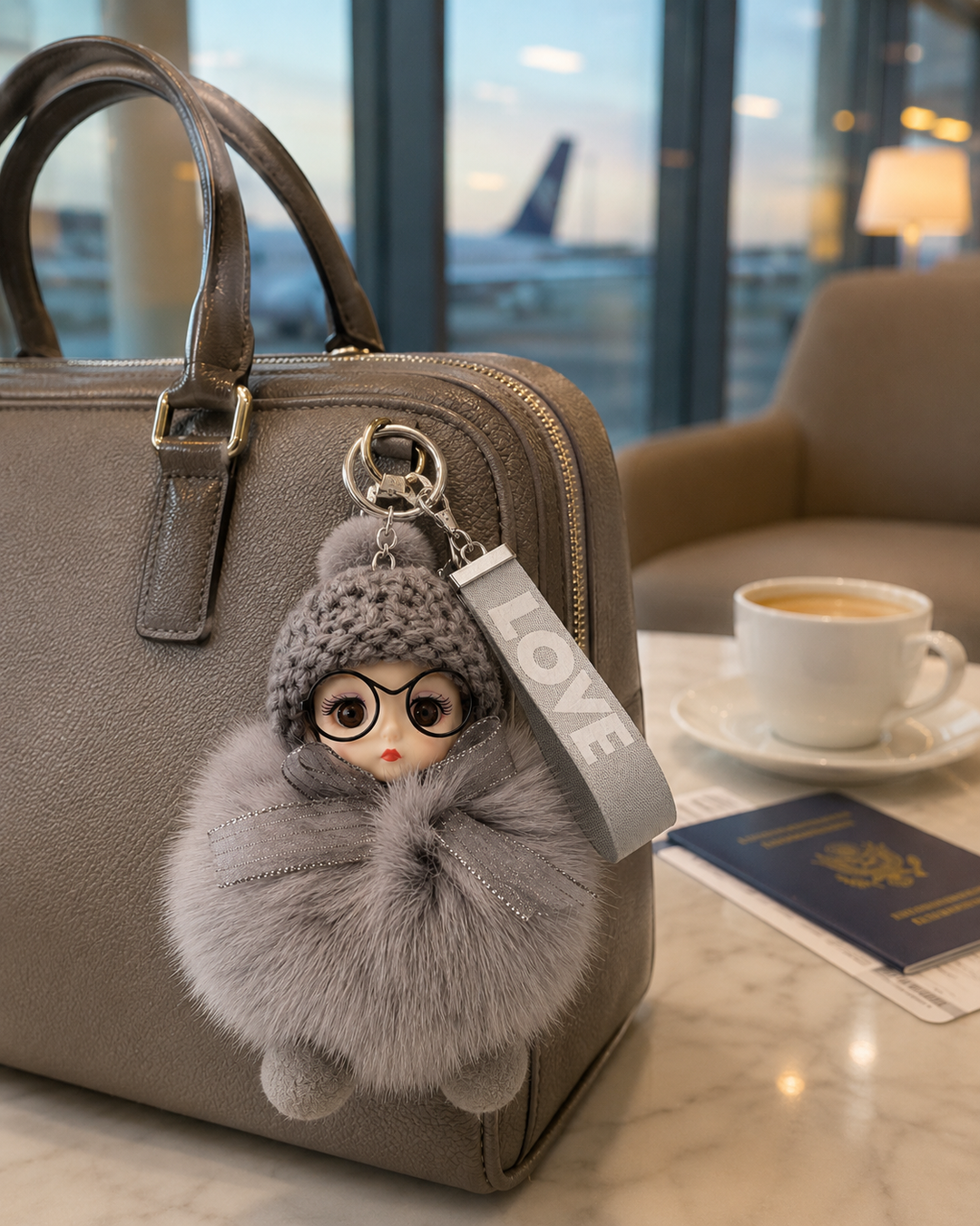 Genuine Fox Fur Doll Bag Charm & Keychain – Various Colors