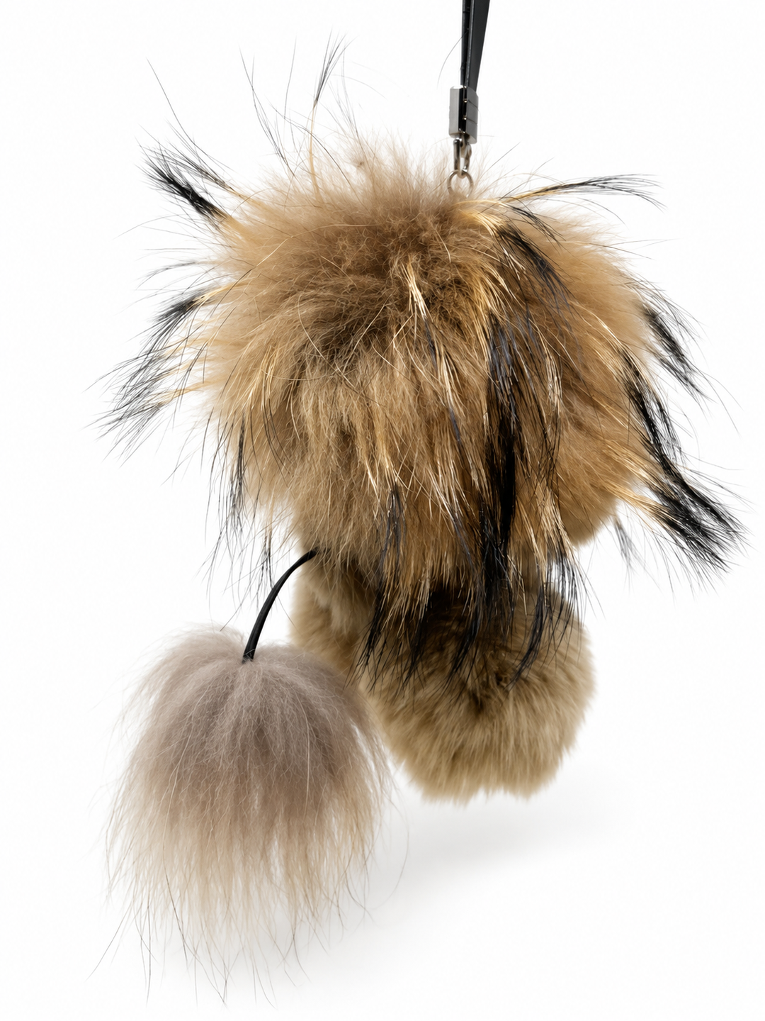 Cute Fluffy Domestic Mink Fur Bag Charm & Keychain
