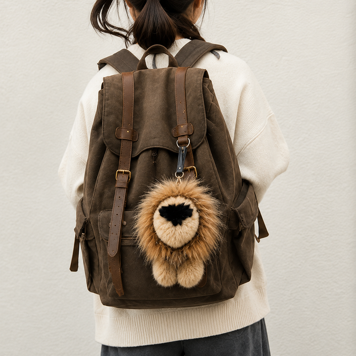 Cute Fluffy Domestic Mink Fur Bag Charm & Keychain