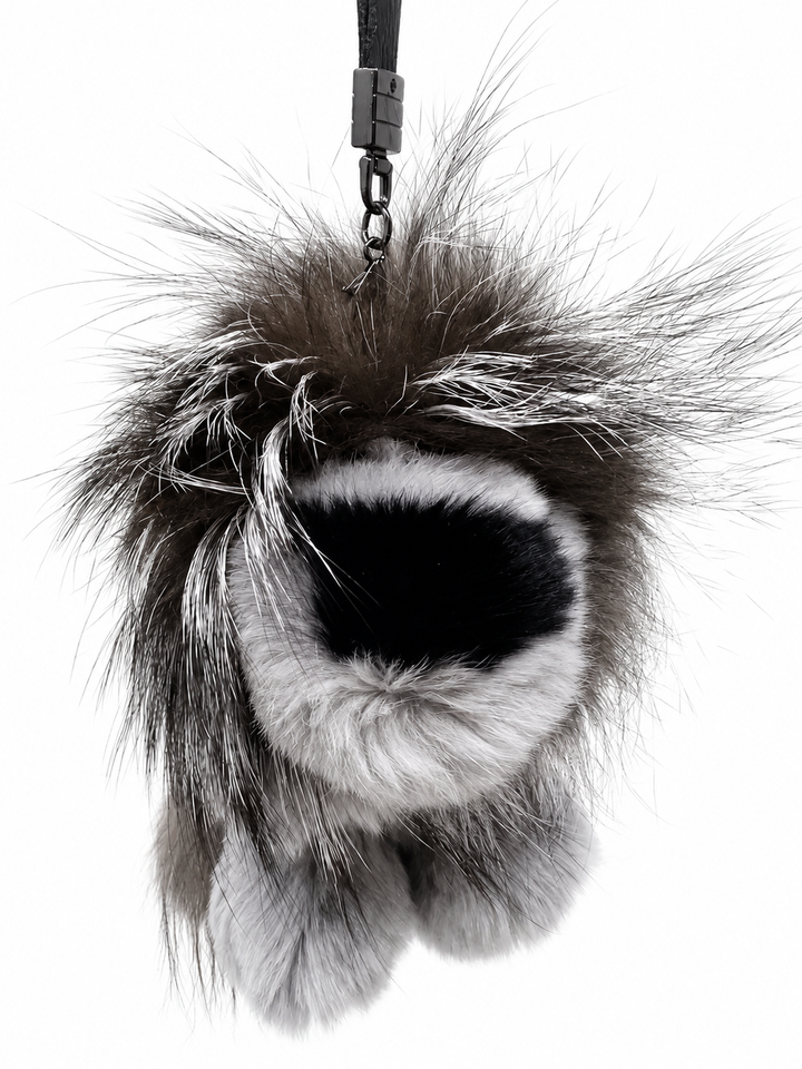 Cute Fluffy Domestic Mink Fur Bag Charm & Keychain