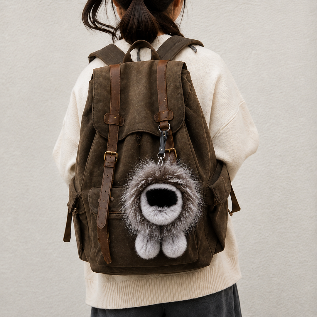 Cute Fluffy Domestic Mink Fur Bag Charm & Keychain