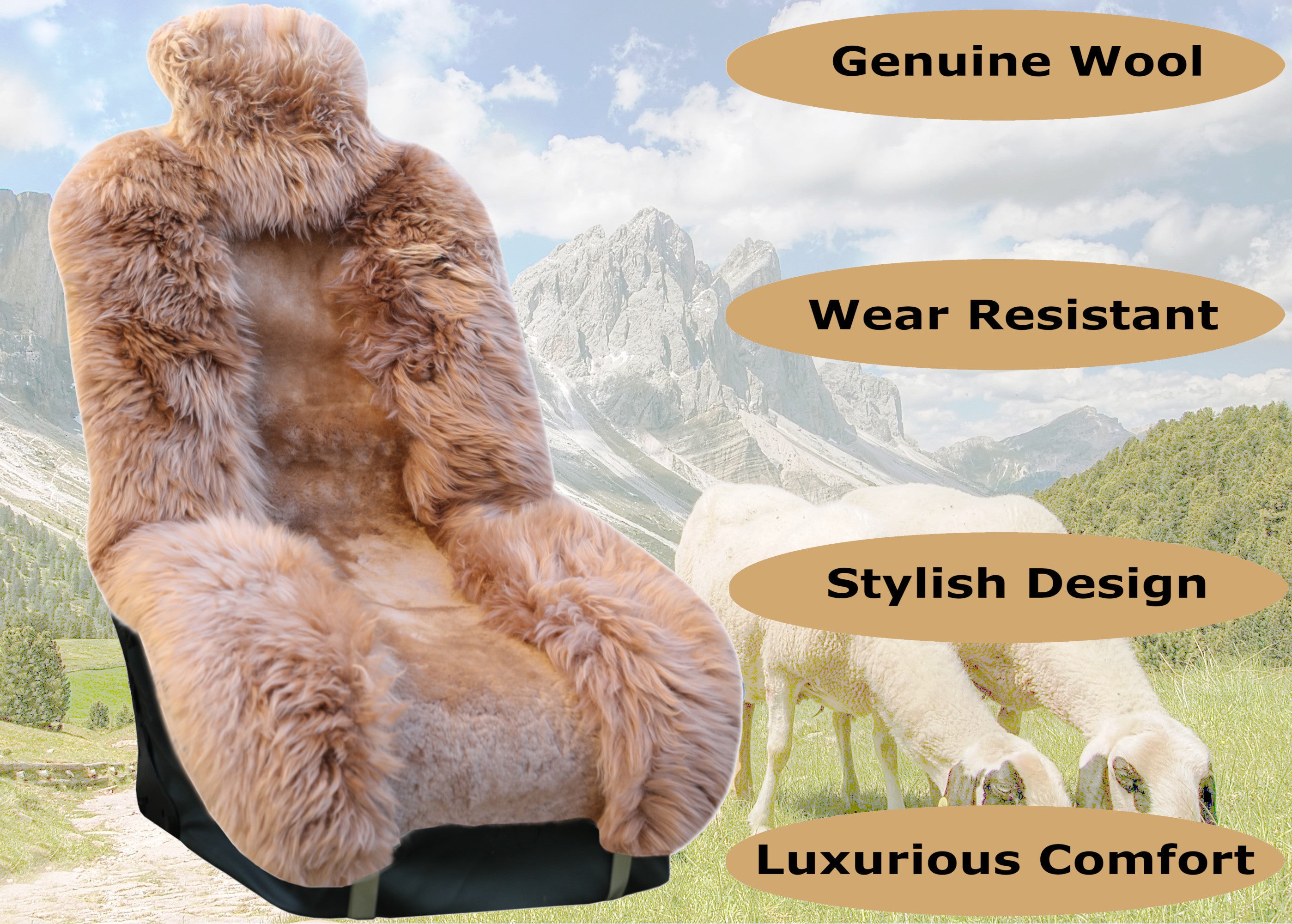 Sheepskin Car Seat Cover (x1) – Sheepskin Elite