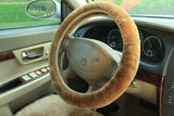 Sheepskin Steering Wheel Cover - Light Brown
