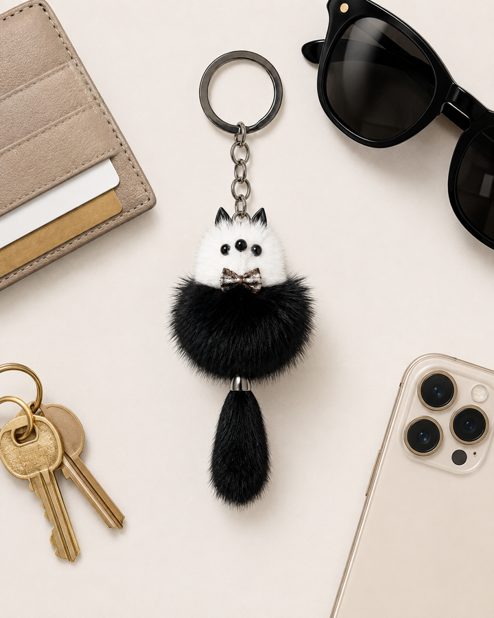 Cute Genuine Mink Fur Bag Charm Keychain (Various Colors)