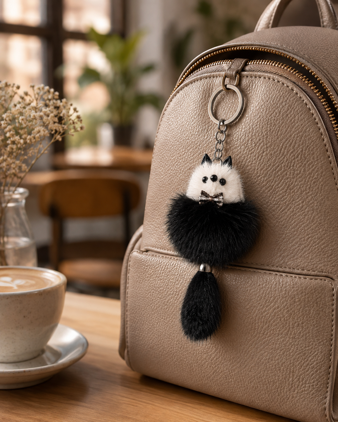 Cute Genuine Mink Fur Bag Charm Keychain (Various Colors)