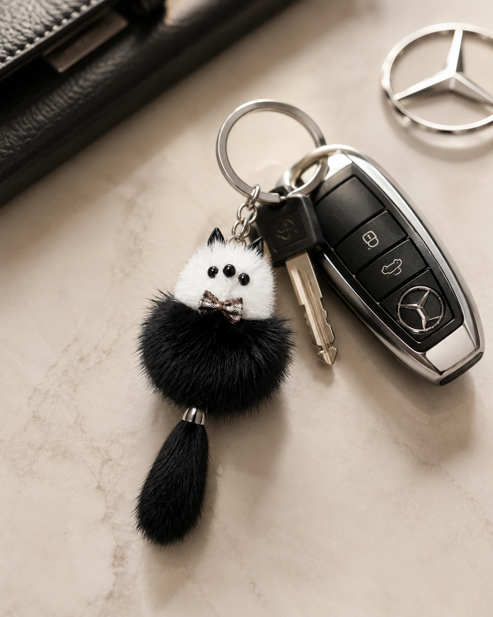 Cute Genuine Mink Fur Bag Charm Keychain (Various Colors)