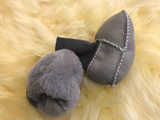 Sheepskin Baby Booties - Grey