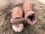 Sheepskin Baby Booties - Pink