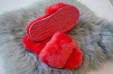 Australian Sheepskin Fluffy Slipper - Watermelon Red